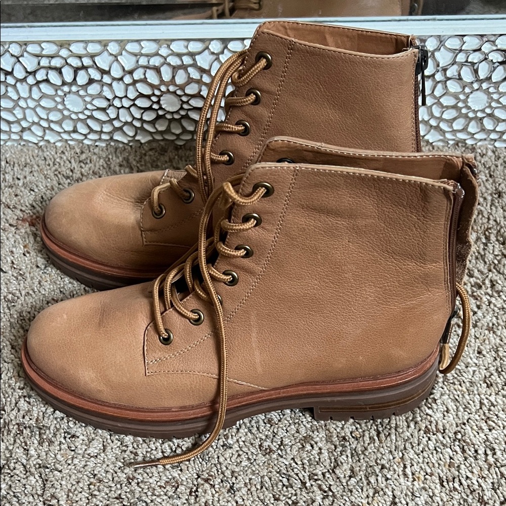 Tan Combat & Moto Boots